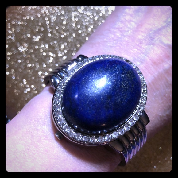 genoa Jewelry - VINTAGE GENOA LAPIS LAZULI CZ WATCH BRACELET EUC